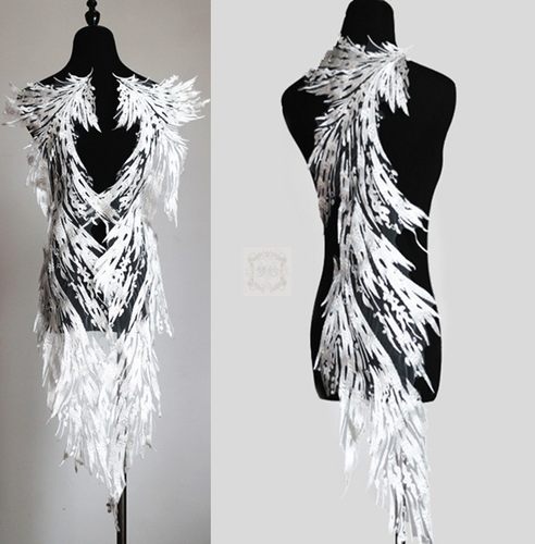 大翅膀金色白色刺绣翅膀