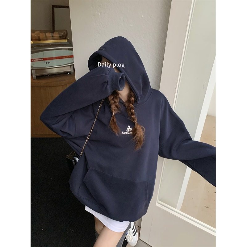 美式连帽加绒慵懒风卫衣女春秋款oversize宽松休闲中长款潮牌上衣,女装/女士精品,卫衣/绒衫,淘宝优惠券,粉丝福利购,淘宝优惠卷