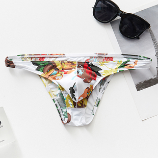 男个性 内裤 半包臀小三角裤 低腰冰丝U凸大囊青年时尚 运动 男三角裤