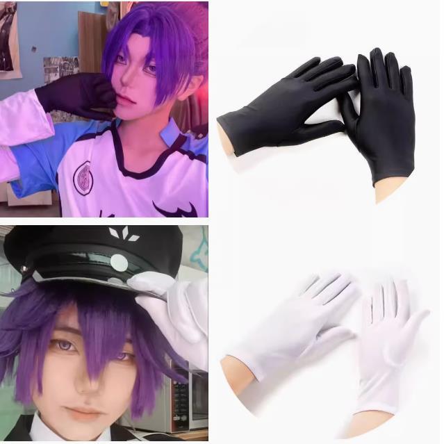 黑白魔术cosplay万用表演制服手套黑白两色手套cos道具配件男女