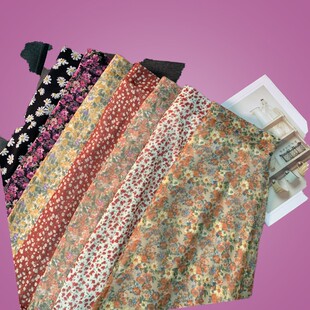 碎花半身裙女夏春印花雪纺小雏菊a字长裙高腰垂感bm风中长款裙子