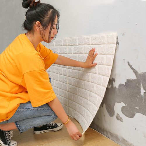 墙纸自粘3d立体墙贴卧室客厅装饰墙纸幼儿园防撞壁纸防水防潮贴纸
