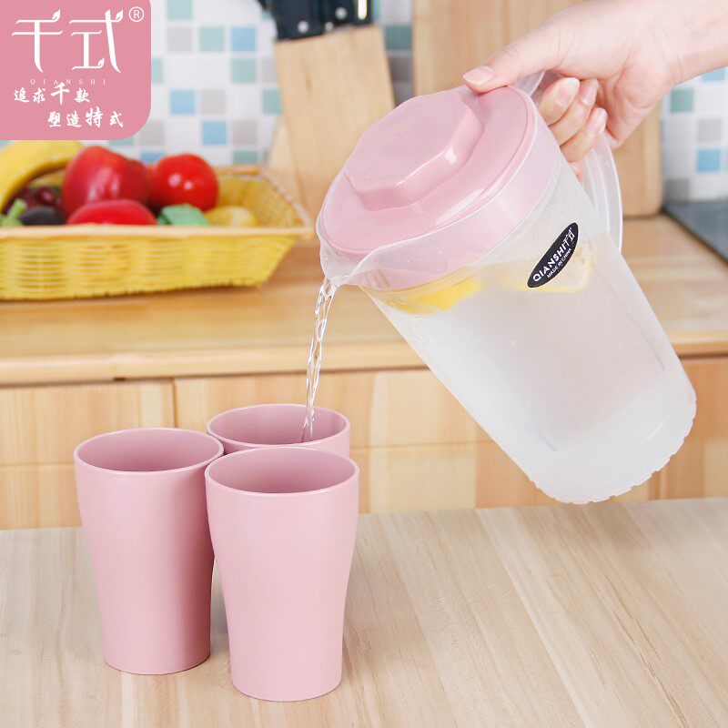 家用塑料冷水壶套装凉水壶开水杯茶壶扎壶大容量水瓶果汁壶耐热