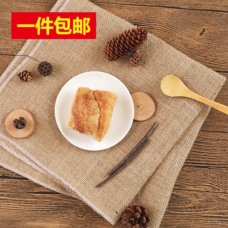 粗麻袋布ins天然质朴田园摆拍背景布网红直播美食拍照拍摄影道具