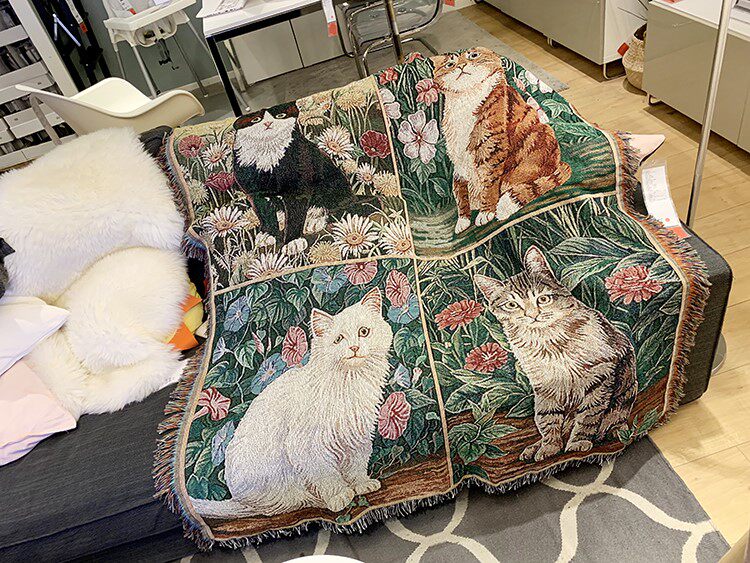 猫咪布艺噬元兽休闲毯