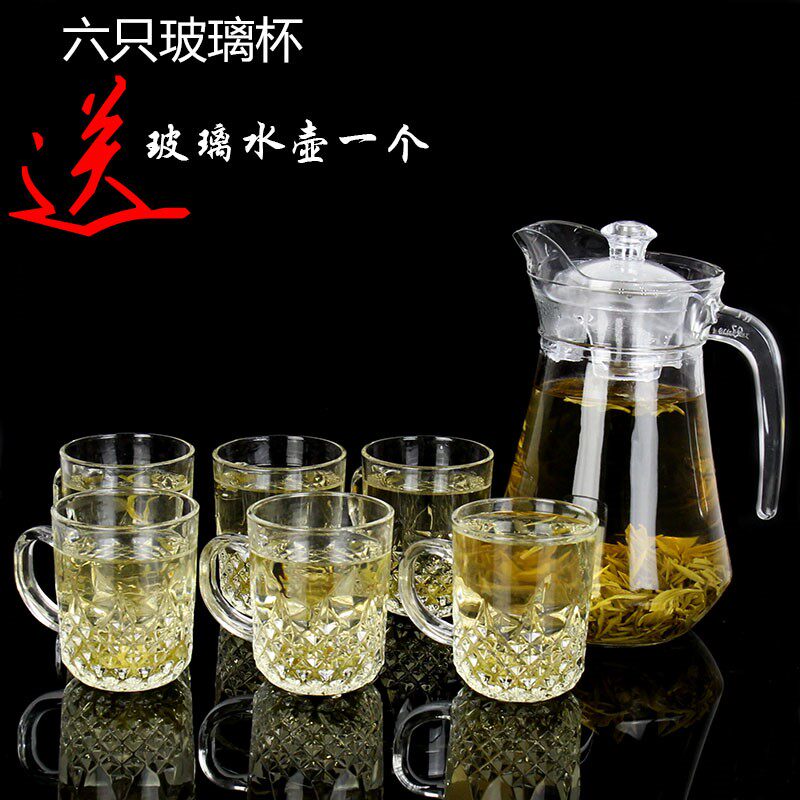 玻璃杯耐热果汁冷水壶图片