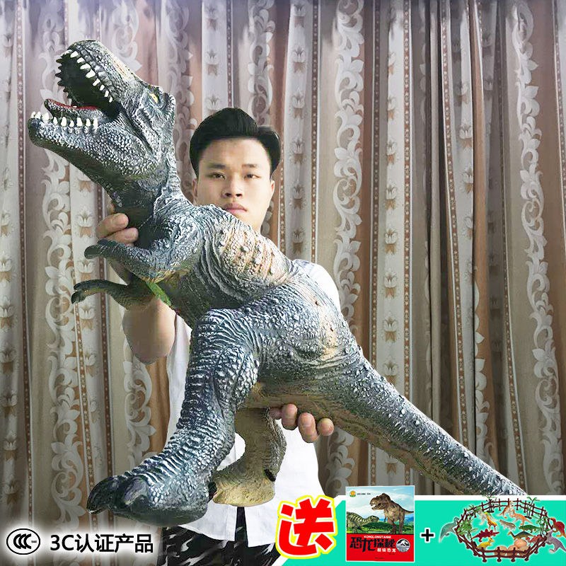 恐龙玩具软胶超大仿真模型霸王龙迅猛龙世界侏罗纪礼物