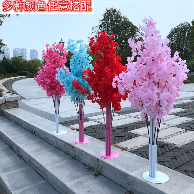 新款婚庆樱花路引道具婚礼背景拱门架子樱花树铁艺樱花路引路引花