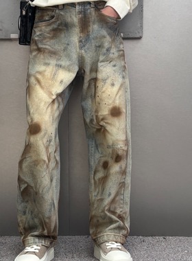 脏脏牛仔裤2025年磨毛款高腰显瘦阔腿裤推荐款