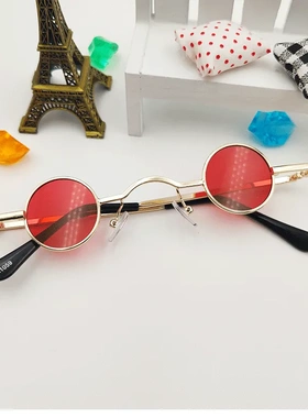 复古嘻哈太阳镜小框圆形网红街拍迷你小眼镜宝宝男女搞怪墨镜