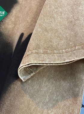 ARTIE男装|2022新品炒雪花虚化人影洗水印花短袖 复古潮牌T恤男