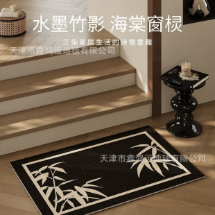 映竹丝圈复古玄关地垫入户门垫家用进门口脚垫防滑免洗可擦垫子