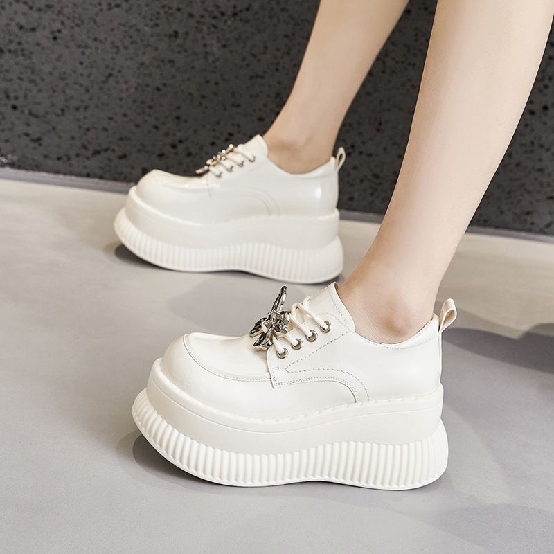 厚底乐福鞋女2025春季新款百搭英