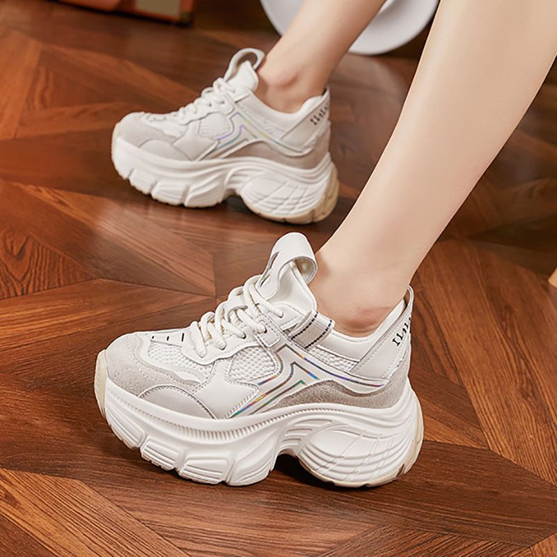 厚底老爹鞋女2025新款秋季网面透