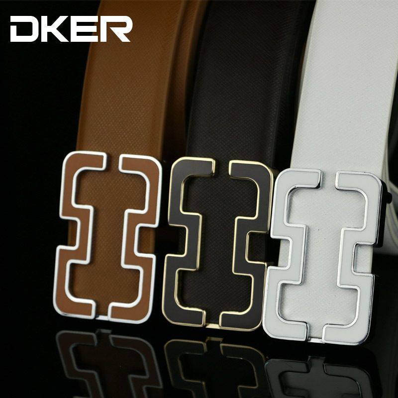 新款男士牛皮皮带简约休闲牛仔裤