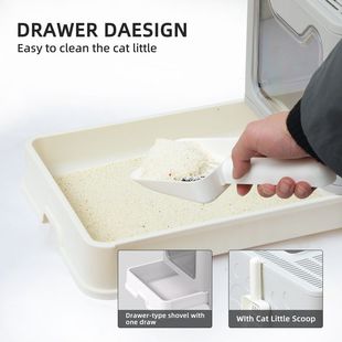 Foldable Box Grey Clean Easy Large Scoop with Litter Cat