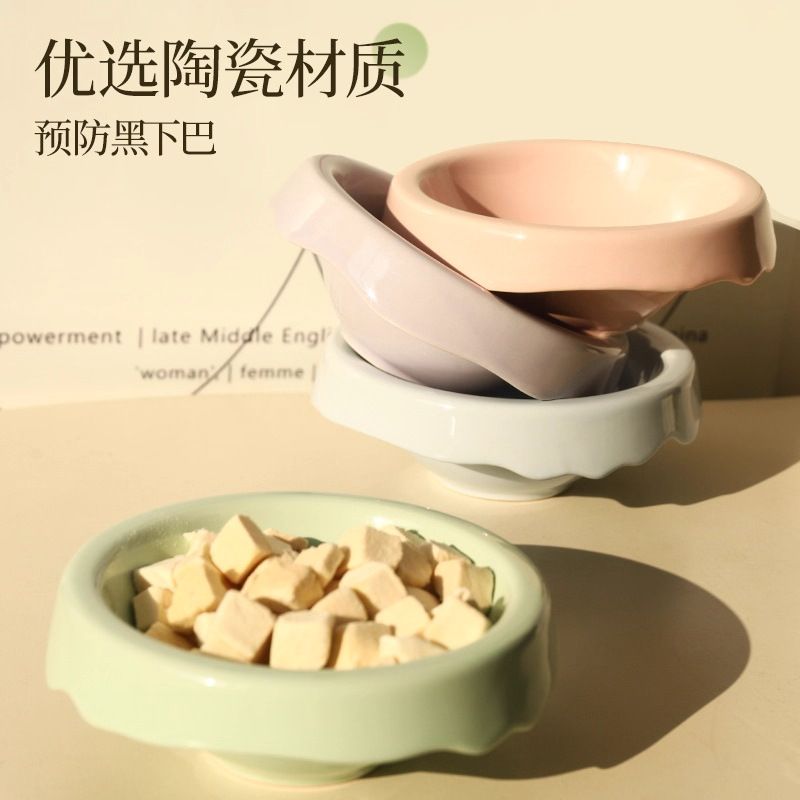 猫碗陶瓷高脚狗碗食盆吃饭喝水喂
