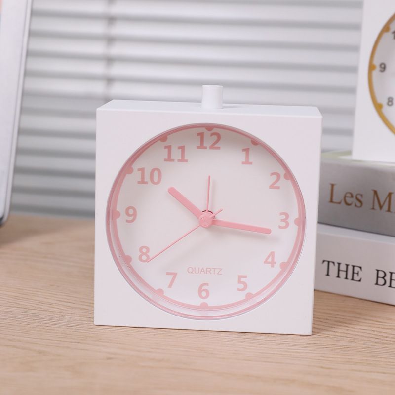 跨境简约闹钟床头时钟带夜灯静音