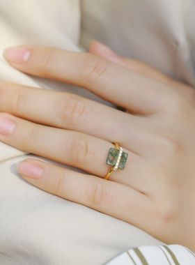 跨境新款潮流时尚绿苔藓耳钉女饰