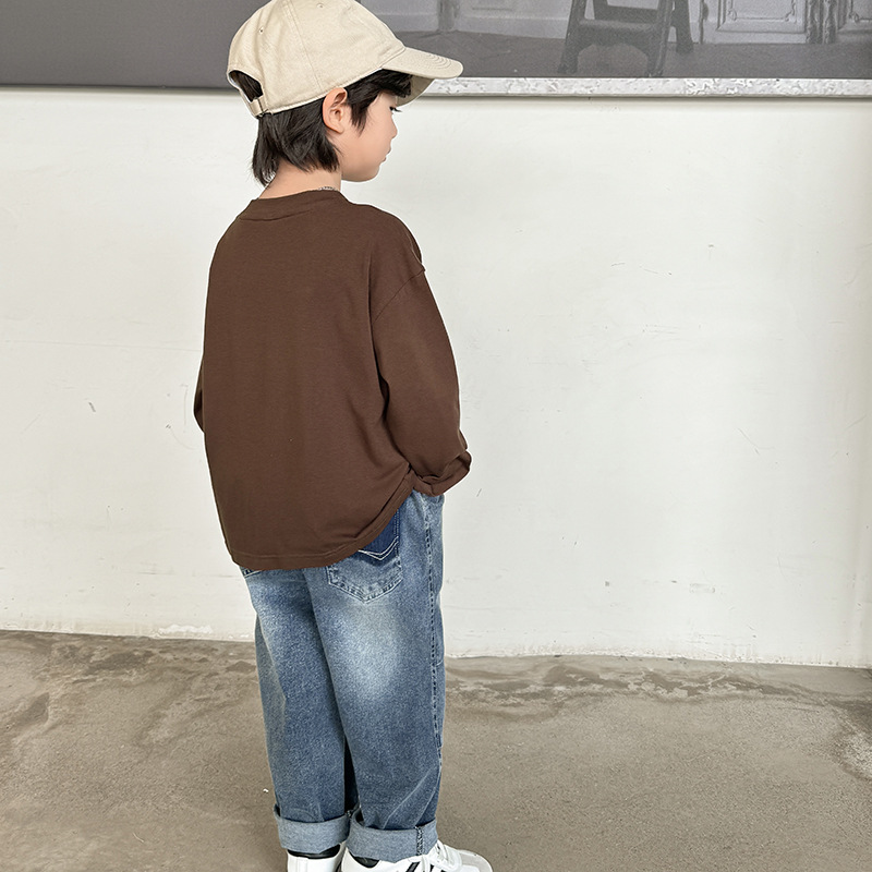 海妈家2025春季新款男童韩版长袖T恤春装童装衣服中大童潮范体恤