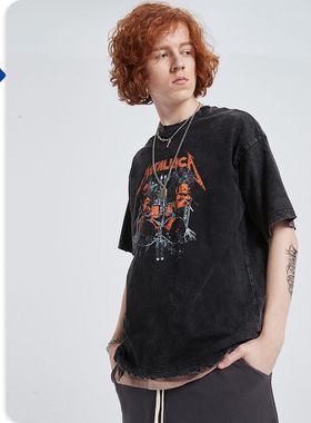 ARTIE男装|重磅250G洗水高街印花男t恤 复古街头摇滚男士短袖T恤