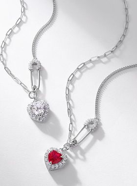 跨境欧美风个性别针培育红宝爱心