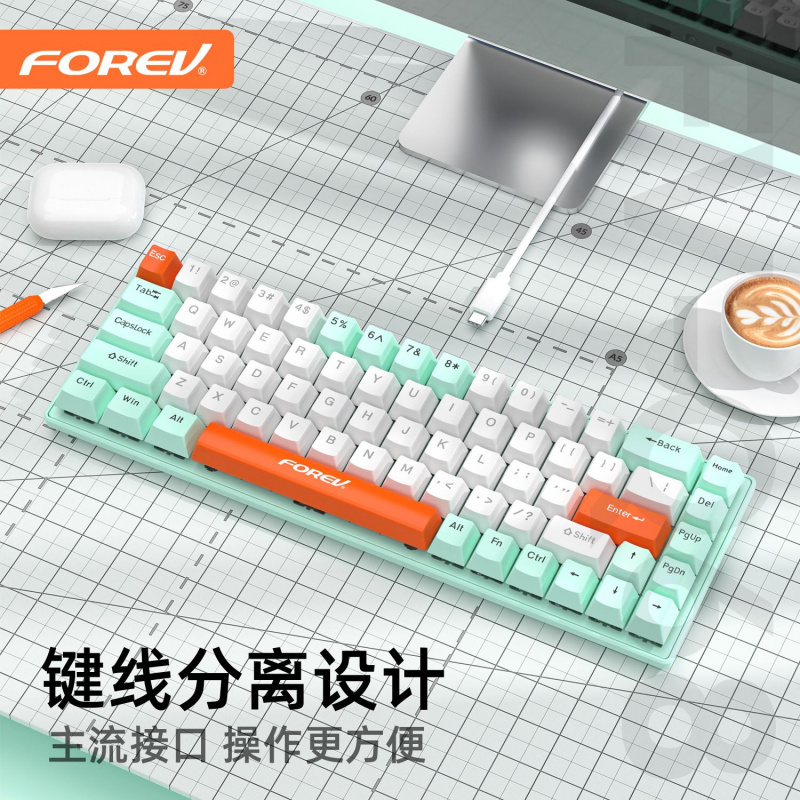 68键俄文Gasket机械键盘有线游戏