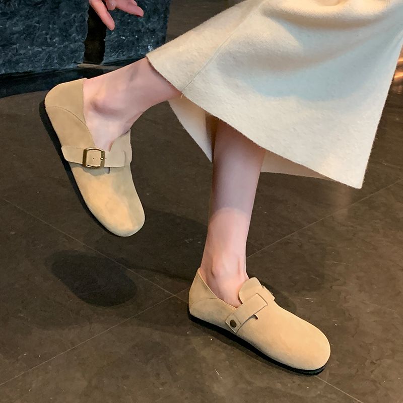 勃肯鞋女全包平底休闲单鞋厚底博