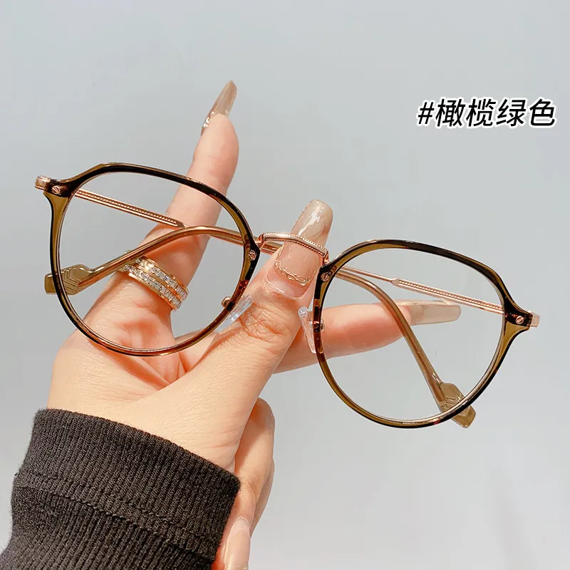新款橄榄绿TR眼镜框女可配近视镜片度数风素颜显脸小防蓝光眼镜