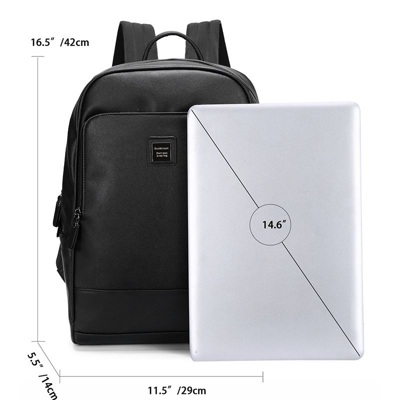 End&start男士双肩包新款皮质休