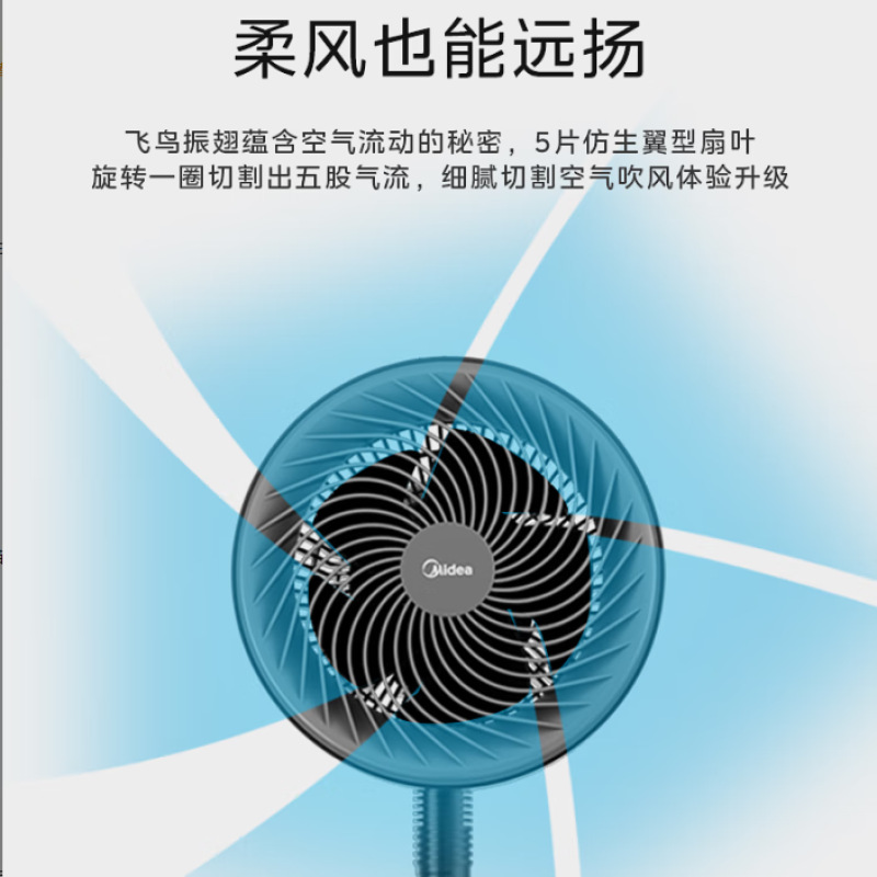 美的空气循环扇台地遥控摇头熏香落地扇电风扇台扇定时