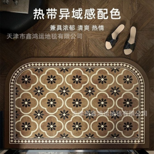 瑟琳花砖皮革入户垫防水防油简约防滑可擦洗进门口门内外玄关脚垫