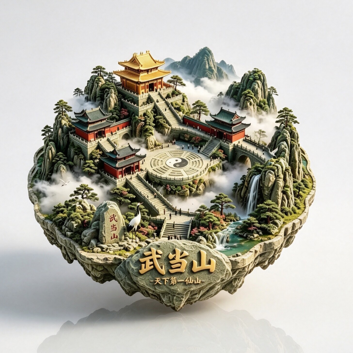 武当山金顶太极3D金属冰箱贴