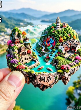 桐庐文创瑶琳仙境金属立体冰箱贴