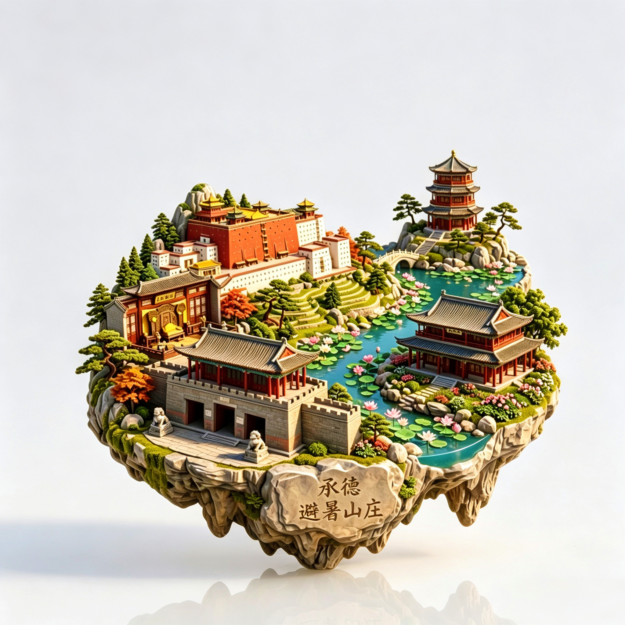 承德避暑山庄3D冰箱贴伴手礼