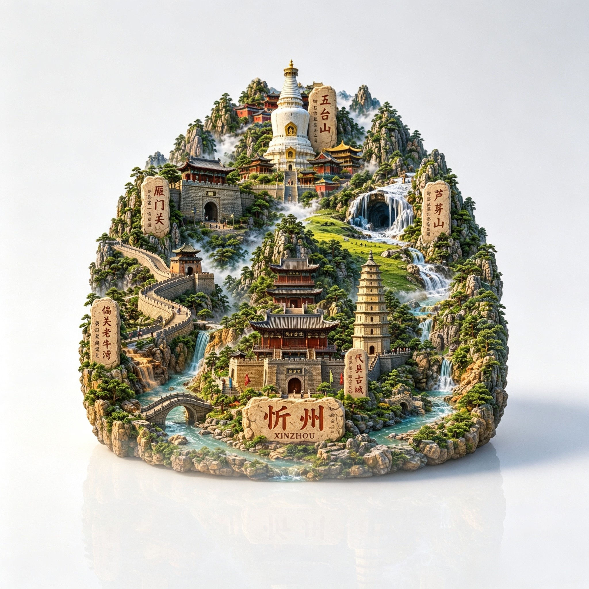 山西忻州五台山雁门关文创冰箱贴