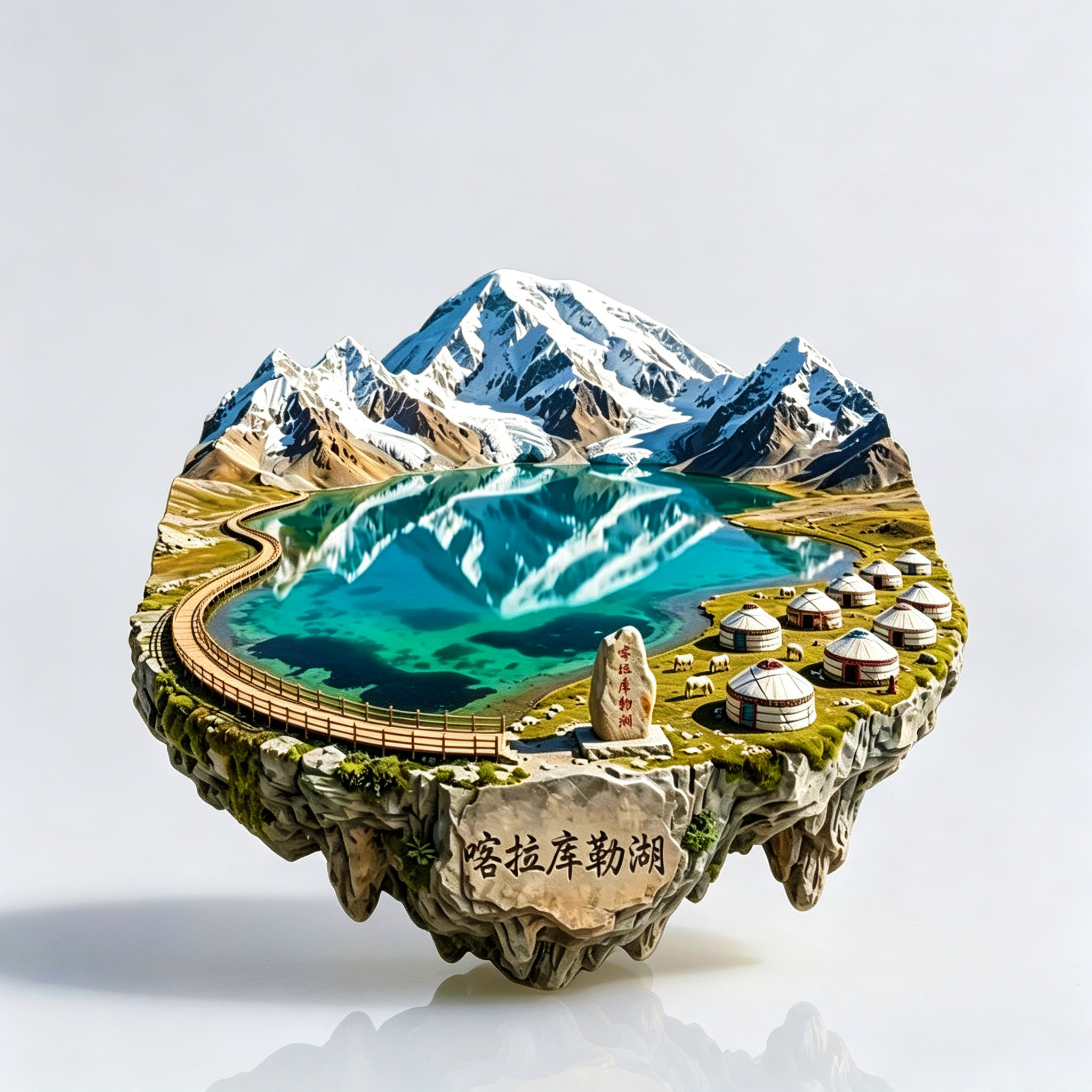新疆喀拉库勒湖慕士塔格峰冰箱贴