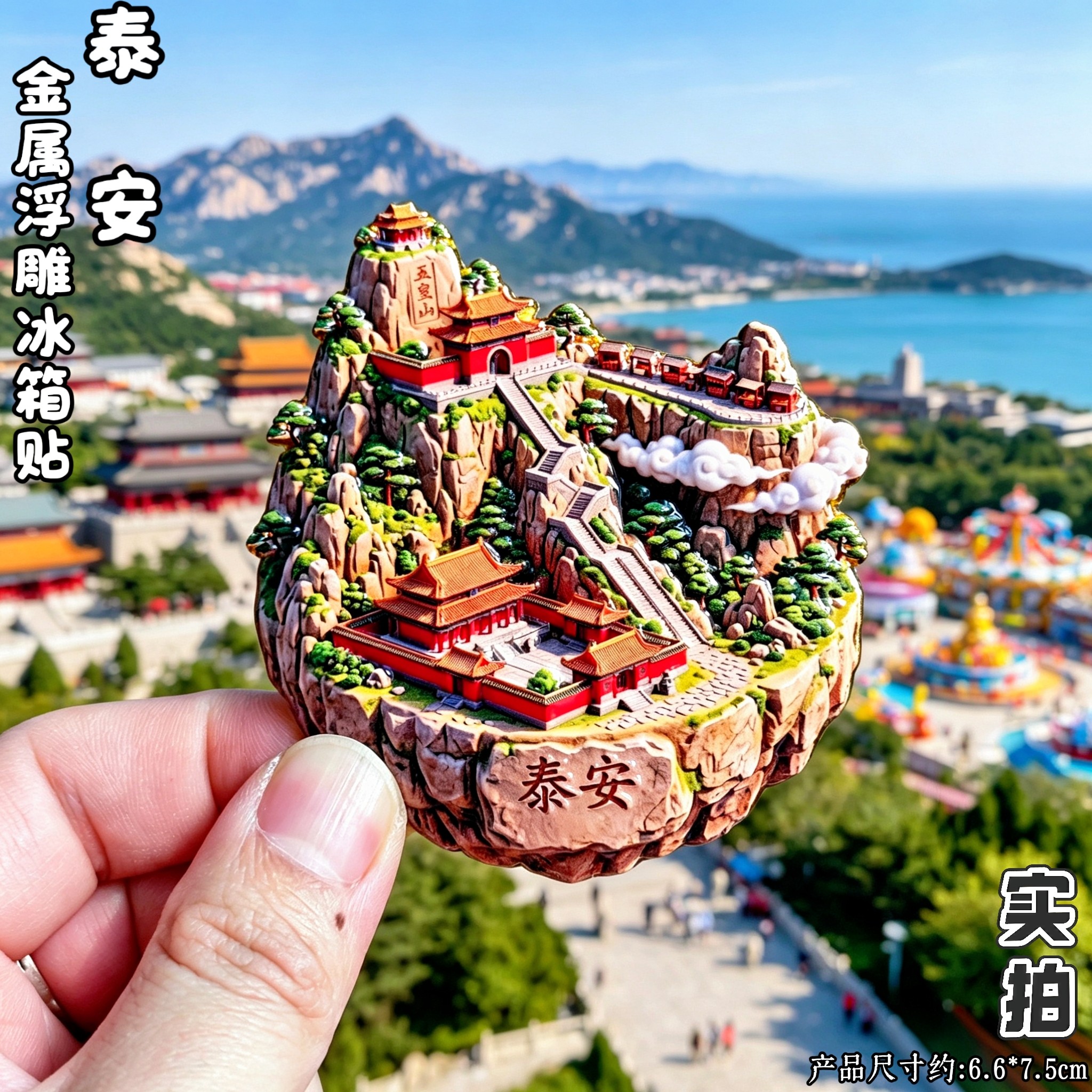 泰安五岳独尊泰山南天门3D冰箱贴