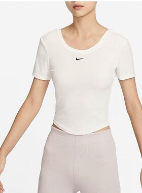 正品耐克AS W NSW NK CHLL KNT MRIB SS T女子运动T恤FN3665-133