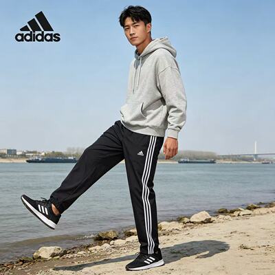 正品阿迪达斯M 3S WV E PT男子舒适透气宽松运动休闲长裤GK8982