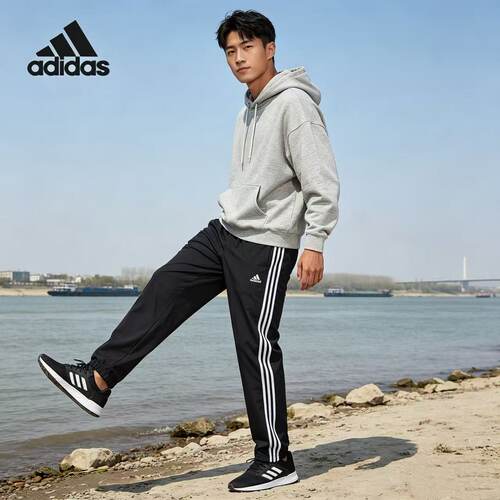 正品阿迪达斯M 3S WV E PT男子舒适透气宽松运动休闲长裤GK8982