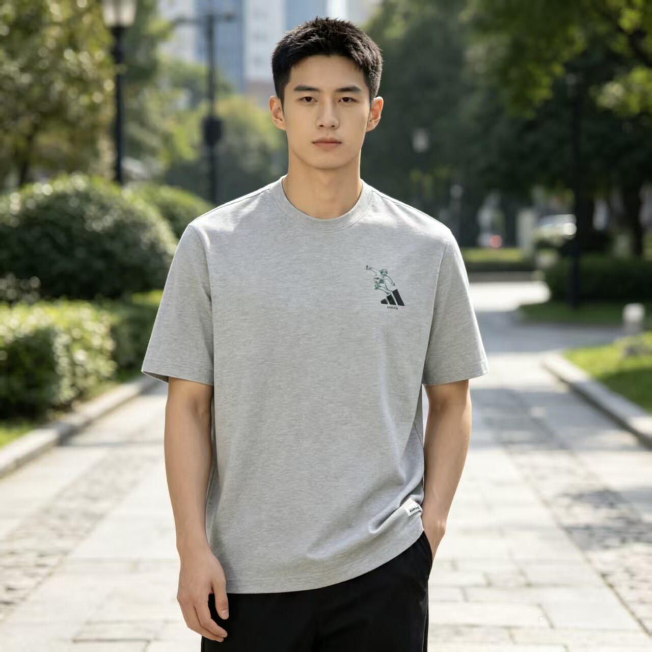 【夏季清仓】阿迪达斯GFX SPORTS TEE3男子宽松运动短袖T恤KC5320