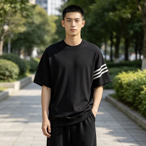 【夏季清仓】阿迪达斯三叶草NEWCTEE男子宽松休闲运动短袖HM1875