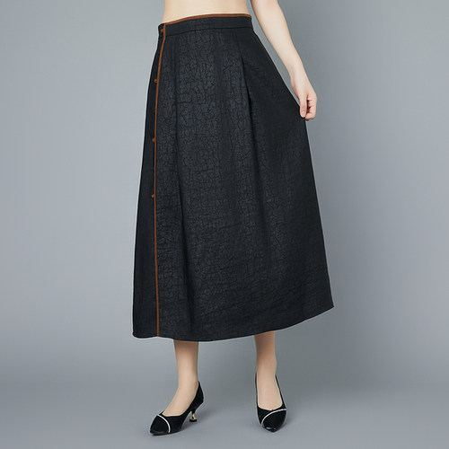 真丝香云纱半身裙女A字裙桑蚕丝