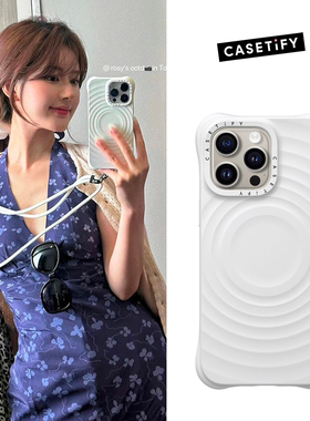 CASETIFY赵露思明星同款波漾适用苹果iPhone17/16promax磁吸手机壳15/14/13白色/黑色波浪简约硅胶保护套粉色