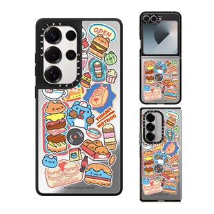 现货CASETiFY艺术家Bugcat Capoo猫虫咖波贴纸手机壳适用samsung三星S25/S24Ultra+Z Flip/Fold6/5磁吸保护套