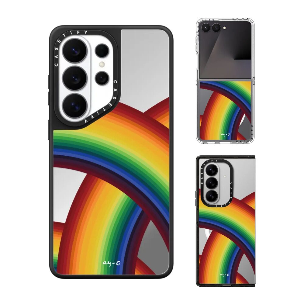 现货CASETiFY艺术家Ay-O飞越彩虹手机壳适用samsung三星S26/25/24Ultra+Z Flip/Fold7/6镜面磁吸保护套防摔潮