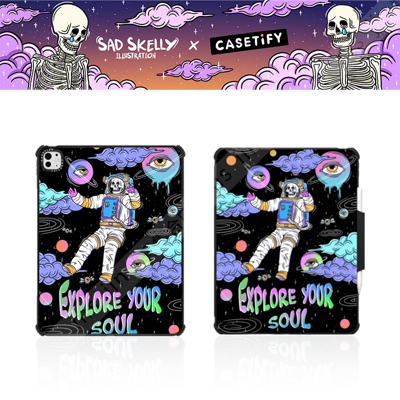 CASETiFY艺术家Sadskelly探索你的灵魂平板电脑保护套适用苹果iPad10.9Pro13壳12.9/11寸Air4/5代M2/3/4mini6