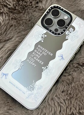 现货CASETiFY初雪镜面磁吸手机壳适用苹果iPhone17ProMax/16/15/14/13/Plus/Mini防摔保护套时尚浪漫潮第一场