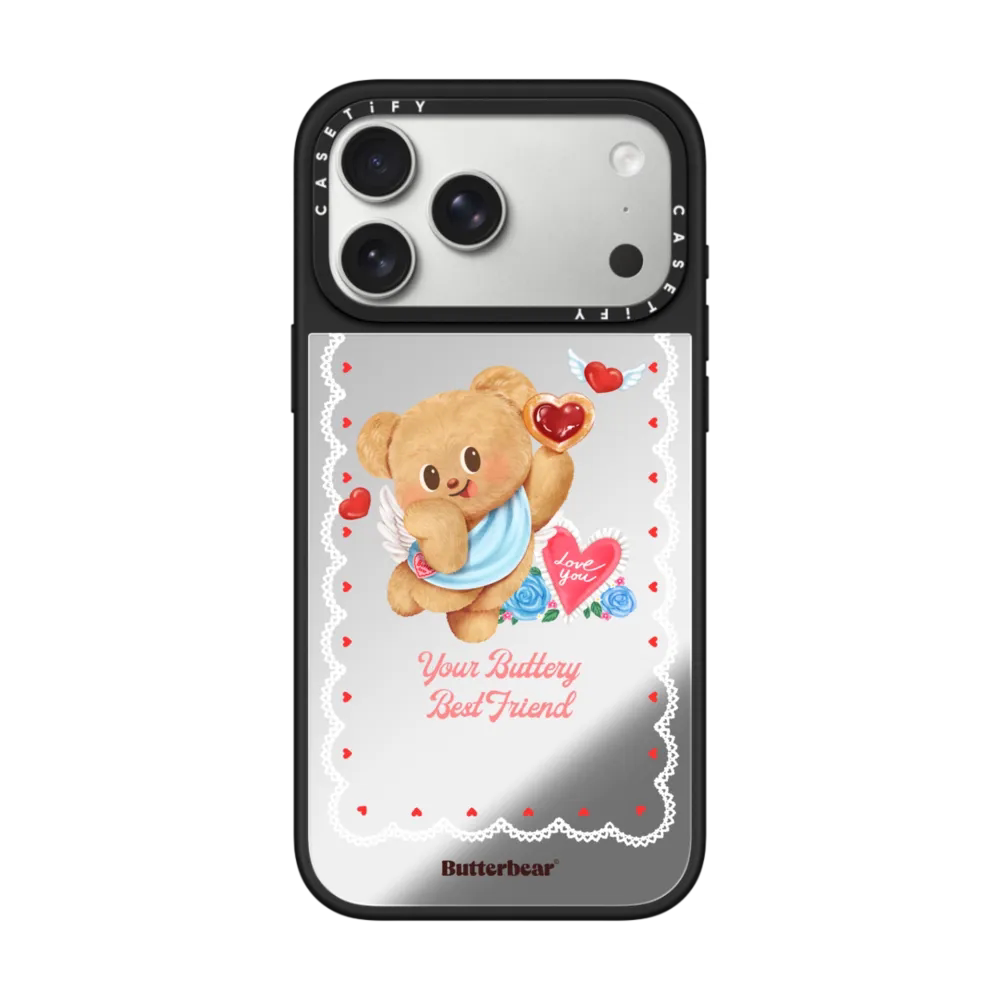 现货CASETiFY联名黄油小熊天使定制手机壳适用苹果iPhone17ProMax/Air/16/15/14/13Plus镜面磁吸保护套萌潮牌